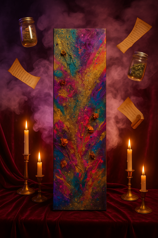 CUSTOM CHAOS MAGIC 12x36in Mixed Media Original Art by CAKES
